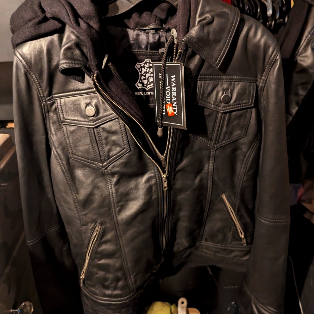 Real leather female jacket